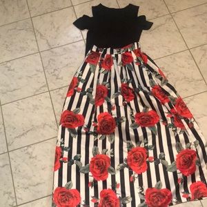 Two piece full length skirt with top